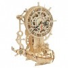 SCOOVY Unique Wooden Clock Puzzle - Intricate 3D Puzzle - Wooden Puzzle Model Kit for Desk - Clock Making Deer Clock Wood Bui