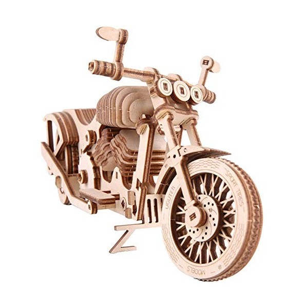 Oulensy Puzzle Mécanique DIY Moto en Bois Modèle Kit Main Mécanique 3D Puzzle Modèle Puzzle en Bois Mécanique