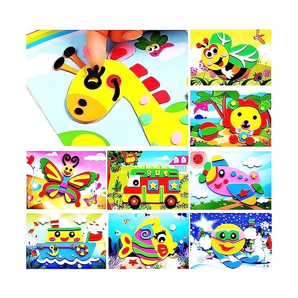 20pcs 3D EVA Foam Sticker Puzzle Game DIY Cartoon Animal Learning Education Toys for Toddler Kids Art Craft Kits kidslove A 