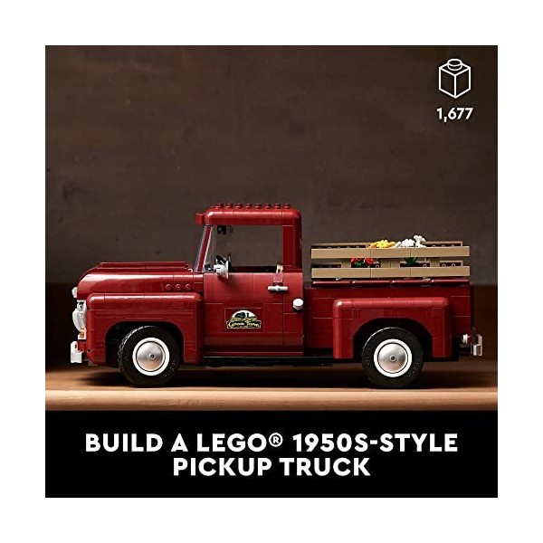 LEGO Icons Pickup Truck 10290 Kit de construction pour adultes, modèle vintage années 1950 avec accessoires de présentation s