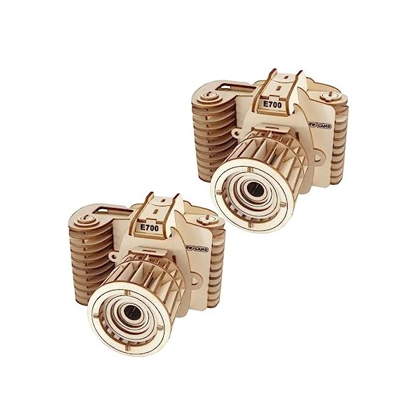 Toyvian 2 Pièces Énigmes Scie Sauteuse en Bois Appareil Photo 3D Jouet