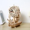 Imtrub Puzzle en Bois 3D Horloge Kit Bateau Pirate, Construction de Bateaux Artisanat Kits de Bricolage Casse-tête, Kit de Co