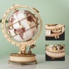 Yawdil Puzzles 3D en Bois pour Adultes Globe illuminé avec Support Puzzle Globe en Bois-Kits de modélisme-décor de Chambre