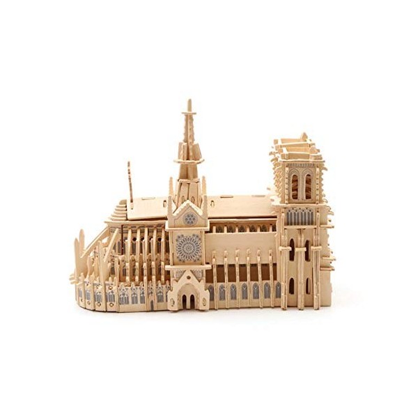 THREE Puzzle 3D en métal Bricolage Notre Dame de Paris modèle de Construction pour Enfants Adultes Accurate 3D Puzzle en Bois