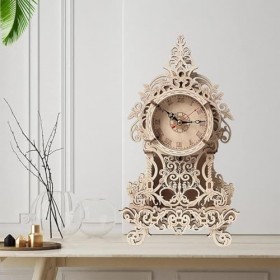 Horloge en bois assemblée 3D, puzzle 3D en bois for la décoration de la maison, boîte à bijoux antique créative, développemen
