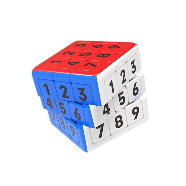 Gobus M Version lisse éducation numérique 1-9 Cube Twist Puzzle Cube Jouet 3x3x3x3 3 Couches Nombre Cube 