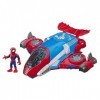 Playskool Heroes Marvel Super Hero Adventures – Jet QG Spider-Man et figurine 12,5cm - Jouet Spider-Man