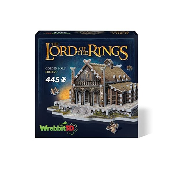 Wrebbit 3D Seigneur des Anneaux-Golden Hall Edoras-445 pièces Lord of The Rings 3D-Puzzle, W3D-1016, Multicolore