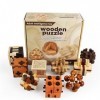 Joyeee 9 Pièces Puzzle en Bois - Brain Teaser Puzzle 3D Casse 2