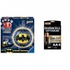 Ravensburger - Puzzle 3D Ball 72 p illuminé - Batman - 11080 + Duracell - Nouveau Piles alcalines AA Optimum, 1.5 V LR6 MX150