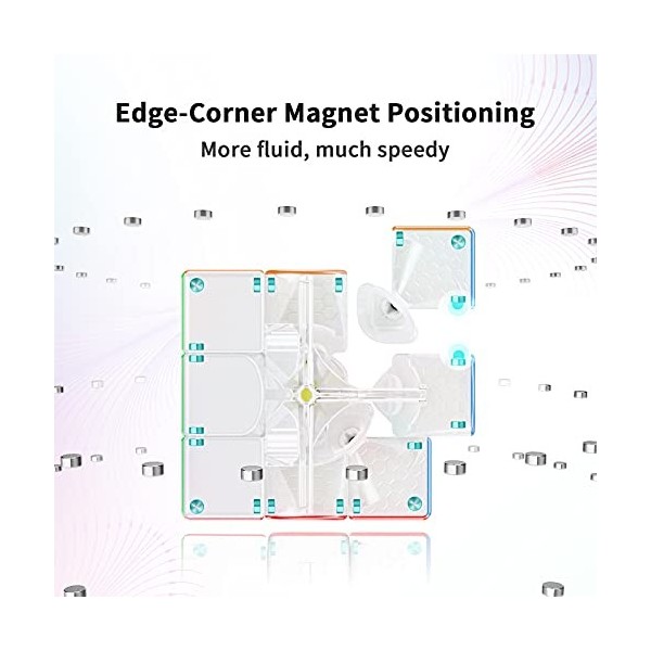 GAN 11M Speed Cube Magnétique, Magic Cube de Vitesse sans Autocollant, Jeu de Casse-Tête avec 48 Aimants/GES Pro/6 Niveaux El