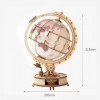 Puzzles 3D en bois pour adultes - Globe lumineux avec support - Kit de construction - Décoration de chambre