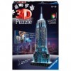 Ravensburger 12566 1– Empire State Building Night Edition Puzzle, multicolore