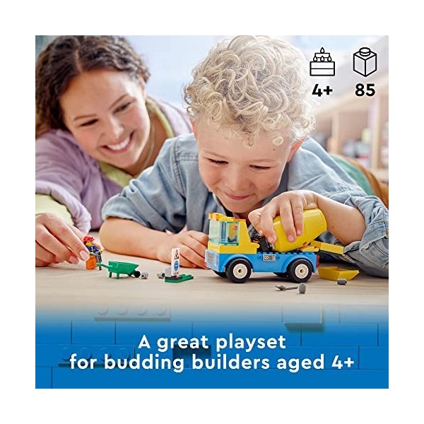 LEGO City Cement Mixer Truck 60325 Building Kit. Realistic Toy Construction Vehicle for Kids Aged 4+ 85 Pieces 