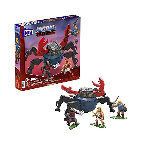 MEGA Les Maîtres de l’Univers Coffret de Construction collector She-Ra vs Hordak et Monstroïde, 3 mini-figurines avec le Prin