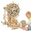 Kit De Bateau Pirate Horloge Puzzle en Bois 3D | Grande Horloge Murale À Faire Soi-même, Kit De Bricolage en Bois, Cadeau pou