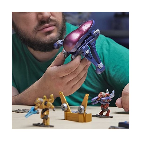 Mega Construx - Mega Construx Halo - La Quête de lArbiter - Jeu de Construction Avion Covenant Banshee - 3 Figurines Articul