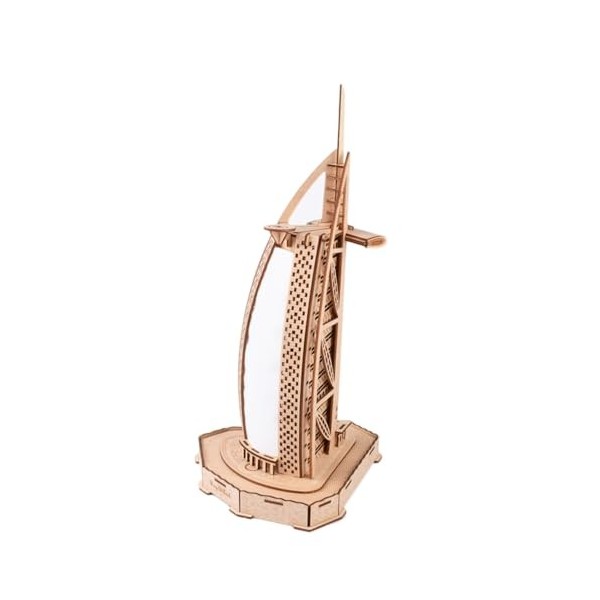 Abaodam énigmes scie sauteuse Casse-tête des bâtiments Casse-tête 3D pour Les Enfants Puzzle Tour Arabe en Bois