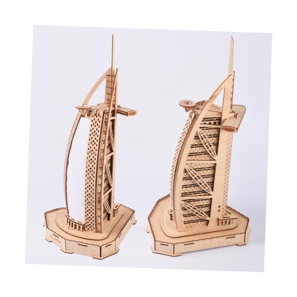 Abaodam énigmes scie sauteuse Casse-tête des bâtiments Casse-tête 3D pour Les Enfants Puzzle Tour Arabe en Bois