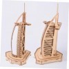 Abaodam énigmes scie sauteuse Casse-tête des bâtiments Casse-tête 3D pour Les Enfants Puzzle Tour Arabe en Bois