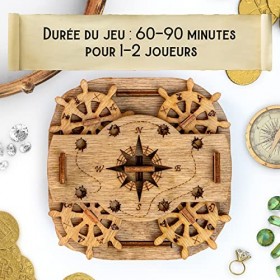 iDventure Cluebox - Coffre de Davy Jones - Puzzle 3D Escape Room Jeu - Boite en Bois - Cadeau Anniversaire Homme Original - C