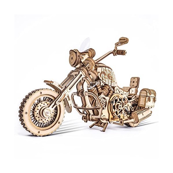 ROBOTIME LK504 3D Motocyclette Puzzle Maquette en Bois Modèles Kits à Construire Casse Tete Adultes DIY Échelle Modèle Mécani