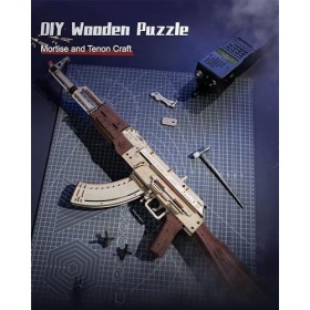 Robotime 3D Puzzle en Bois, Kit Modèle avec Elastique et Cible en Bois pour Adulte, Maquette en Bois a Construire, à Assemble