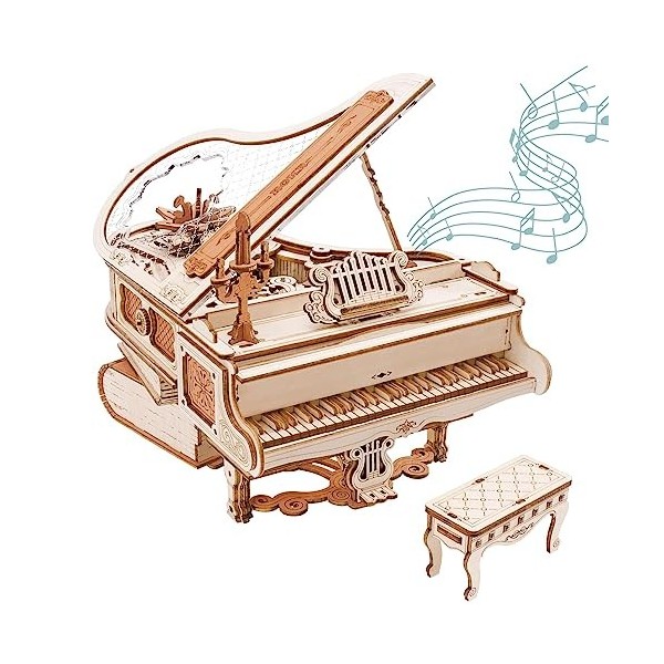 ROKR Piano Puzzle 3D en Bois pour Adultes à Construire- Décoration de Bureau pour la Maison idée Cadeau AMK81 