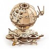 UGEARS Globe Puzzles 3D en Bois - Kit de Construction en Bois Tournant Cadeau Fête des Pères - Globe Mécanique avec La Navett