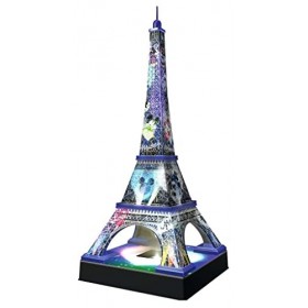 Ravensburger Italy - Disney Classics Tour Eiffel Puzzle, 3D Building, Night Edition, 12520