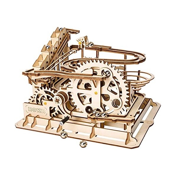 Robotime Marble Roller Coaster Clockwork Mechanical 3D Puzzle Game Woodcraft Construction Kit Adult Craft Set Puzzle Present 