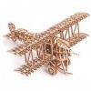 Wood Trick Bi-Plane Toy Kit, Wooden Toy Plane - Mechanical Model Plane Mini - 3D Wooden Puzzle, Assembly Model - STEM Toys fo