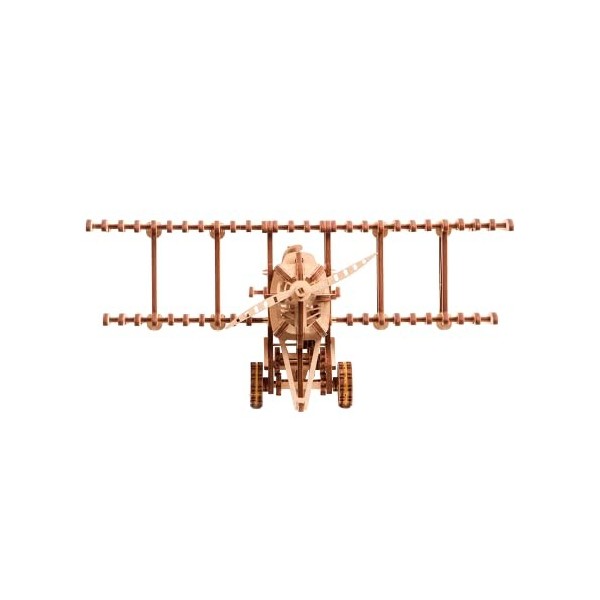 Wood Trick Bi-Plane Toy Kit, Wooden Toy Plane - Mechanical Model Plane Mini - 3D Wooden Puzzle, Assembly Model - STEM Toys fo