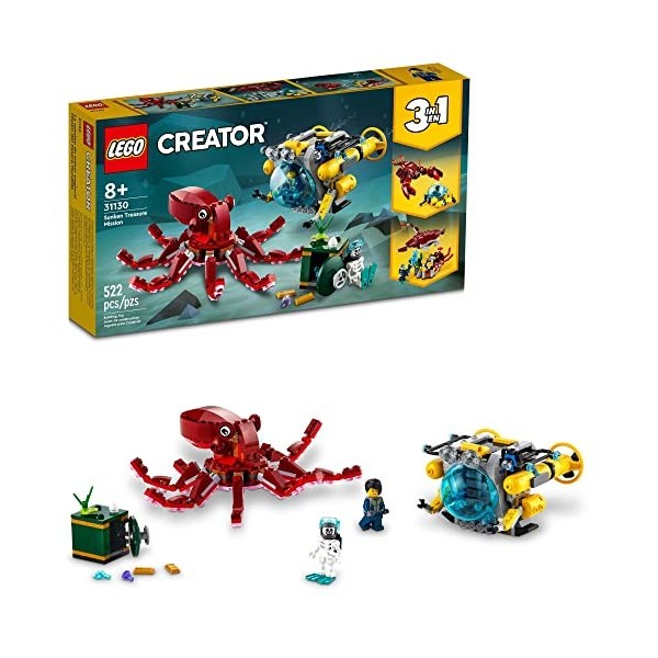 LEGO Creator 31130 Jeu de construction 3 en 1 pour enfants, garçons et filles à partir de 8 ans 522 pièces 