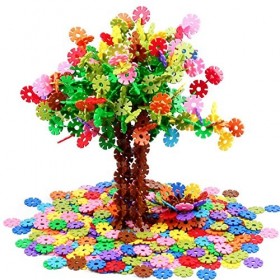 Tokaneit Flocons de Neige Jeu de Construction, Jeux de Construction Jeux et Jouets Neige Flocon 400 Pcs DIY de Design Puzzle 