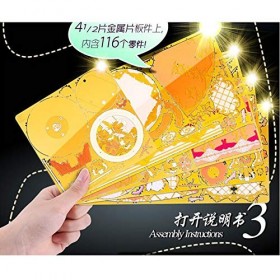 Piececool Boîte à musique Princess Jasmine 3D en métal à monter soi-même - Puzzle découpé au laser - P123-WG