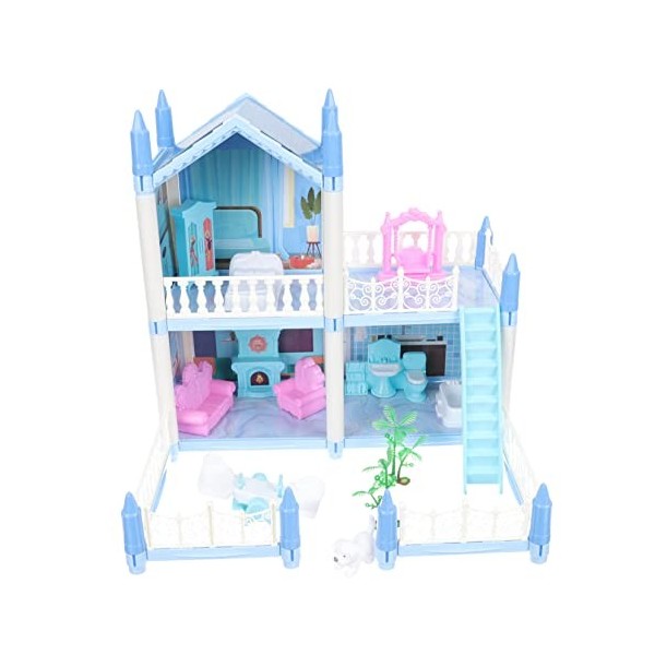 ibasenice 1 Jeu Jouet De Château De Conte De Fées Maison De Poupée Casse-tête 3D Puzzle Maison De Poupée Briller Faire Sembla