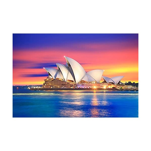 Puzzle 1500 Pièces, Puzzle 3D,Opéra De Sydney sous Le Ciel Rose Cadeaux De Noël pour Les Enfants 87X58Cm