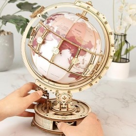 Puzzle 3D en bois pour adultes, kits de puzzle en bois 3D durables, globe terrestre décoratif en bois, puzzle globe dapprent