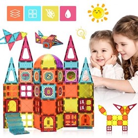 Blocs Construction Magnétiques enfants jouets 72PCS DIY Jeux de Construction colorées - 3D Construction Magnétiques STEM Joue