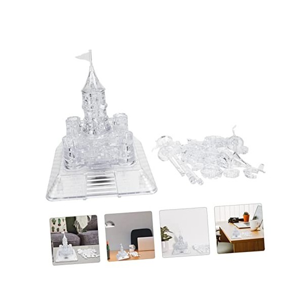 1 Jeu Casse-tête du Château De Cristal Scie Sauteuse Plastique Puzzle 3D Modèle