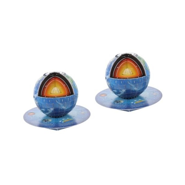 TOYANDONA 2 Ensembles 3D Puzzle De La Terre Carton Globe Terrestre Puzzle Enfant Artisanat Planètes Jeu Géographie Éducative 