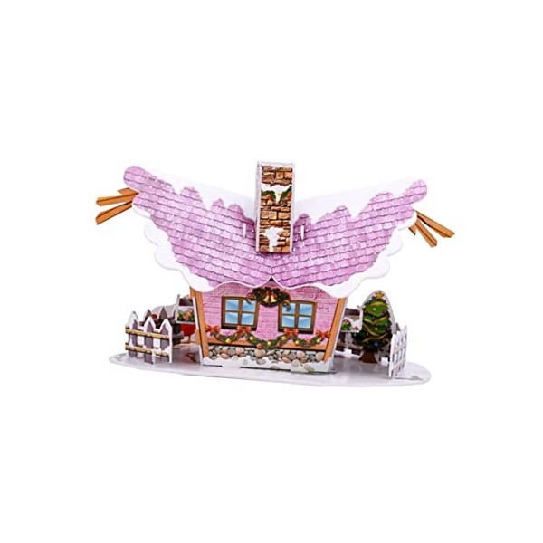 Toyvian 3 Pièces Casse-tête en Carton Maison Puzzle 3D Maison De Noel Casse-tête 3D Maison De Puzzle De Noël Casse-tête Maiso