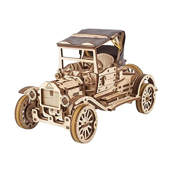 UGEARS Сlassic Model Car Kit - Puzzles 3D pour Adultes avec Toit Pliant et Moteur Fonctionnel à 4 Cylindres