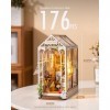 Rolife DIY Book Nook Kit Miniature Gardenhouse Puzzles 3D Modèle Kits de Construction Adult avec Lumières LED Etagère Décor R