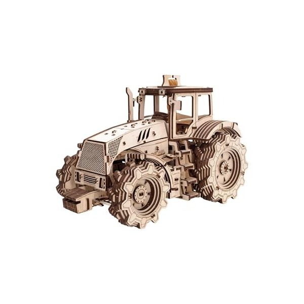 EWA Eco-Wood-Art Traktor Tracteur avec mécanisme de Changement de Vitesse 3D mécanique en Bois-Puzzle pour Adultes et Adolesc