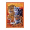 Deluxebase 3D LiveLife Tray Jigsaw Puzzle - Grands Chats. 3D lenticulaire Cat Puzzle Sauvage avec 40 Morceaux ! Tray Puzzle R