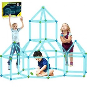 Kit De Construction pour Enfants 140 Pièces Brillent dans Le Noir Jouets De Construction De Fort dair pour 4 5 6 7 8 9 Ans E