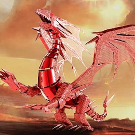 Piececool Kits de modélisme en métal 3D pour Adulits- Dragon Flame DIY Puzzle 3D en métal pour adultes