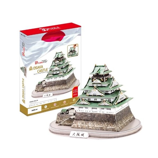 3D three-dimensional puzzle Osaka Castle MC175h japan import 